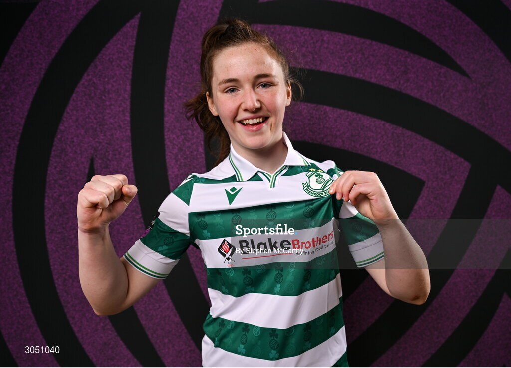 15 February 2025; Scarlett Herron during a Shamrock Rovers squad portraits session at Tallaght Stadium in Dublin. Photo by Stephen McCarthy/Sportsfile