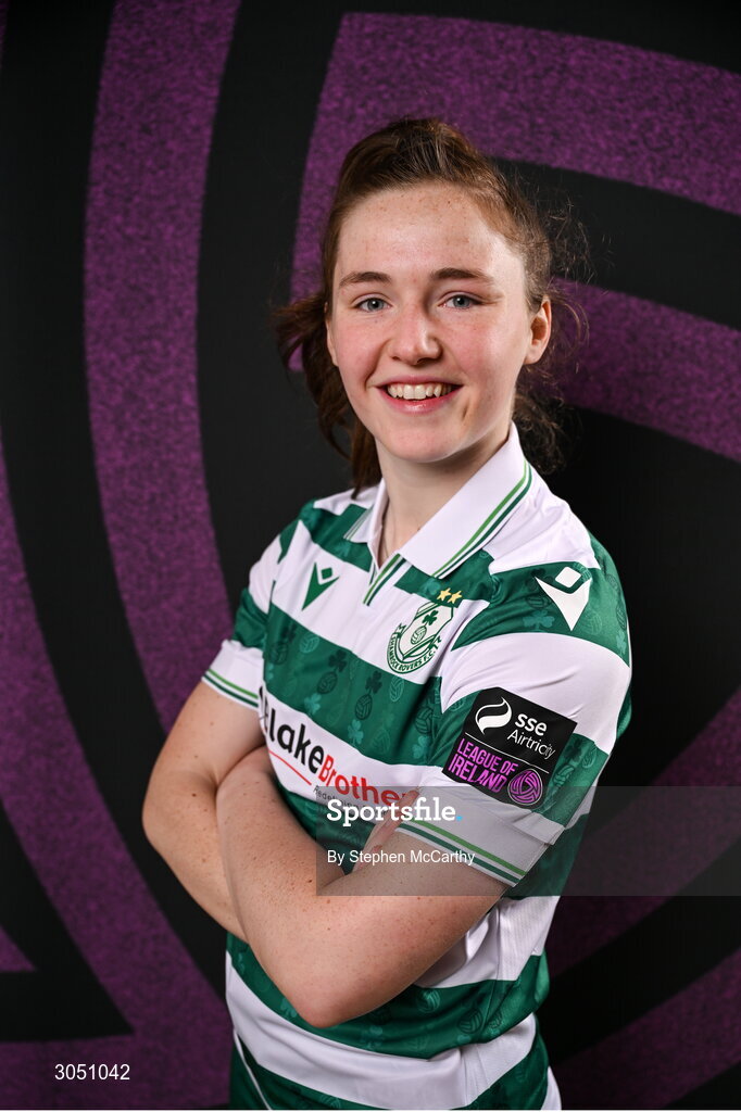 15 February 2025; Scarlett Herron during a Shamrock Rovers squad portraits session at Tallaght Stadium in Dublin. Photo by Stephen McCarthy/Sportsfile