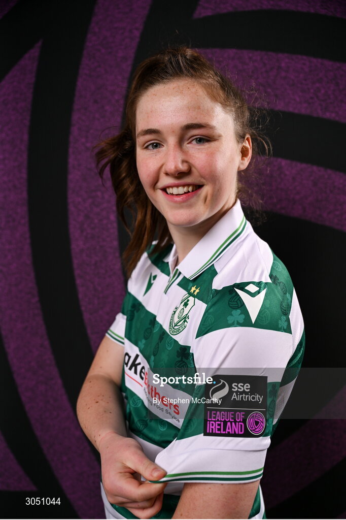15 February 2025; Scarlett Herron during a Shamrock Rovers squad portraits session at Tallaght Stadium in Dublin. Photo by Stephen McCarthy/Sportsfile
