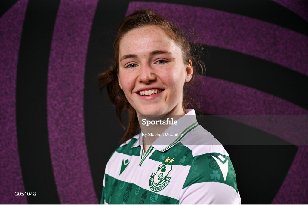 15 February 2025; Scarlett Herron during a Shamrock Rovers squad portraits session at Tallaght Stadium in Dublin. Photo by Stephen McCarthy/Sportsfile