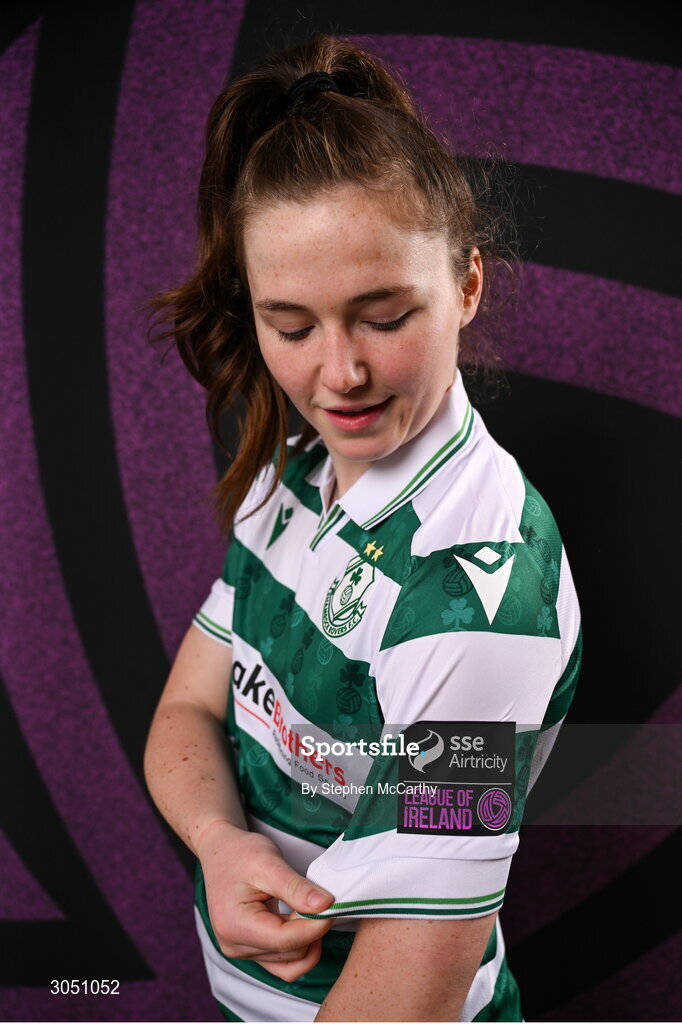 15 February 2025; Scarlett Herron during a Shamrock Rovers squad portraits session at Tallaght Stadium in Dublin. Photo by Stephen McCarthy/Sportsfile