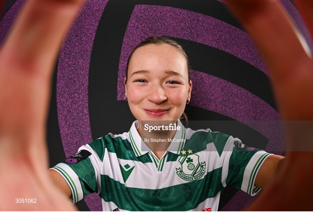 15 February 2025; Anna Butler during a Shamrock Rovers squad portraits session at Tallaght Stadium in Dublin. Photo by Stephen McCarthy/Sportsfile