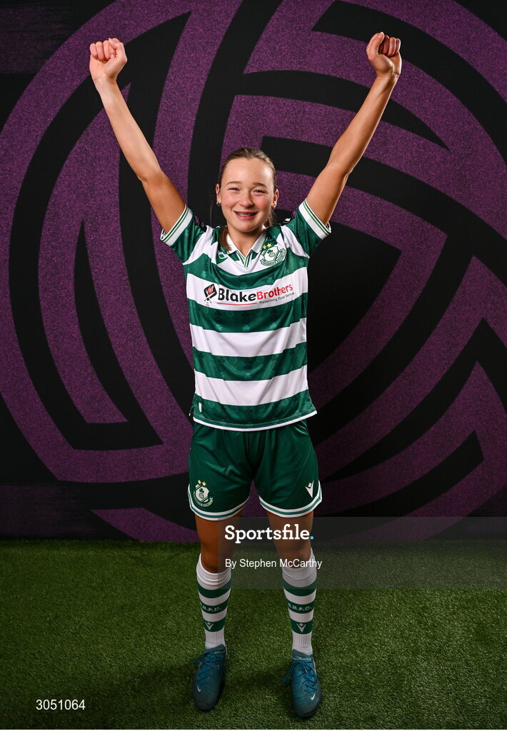 15 February 2025; Anna Butler during a Shamrock Rovers squad portraits session at Tallaght Stadium in Dublin. Photo by Stephen McCarthy/Sportsfile