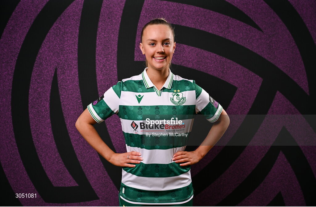 15 February 2025; Joy Ralph during a Shamrock Rovers squad portraits session at Tallaght Stadium in Dublin. Photo by Stephen McCarthy/Sportsfile