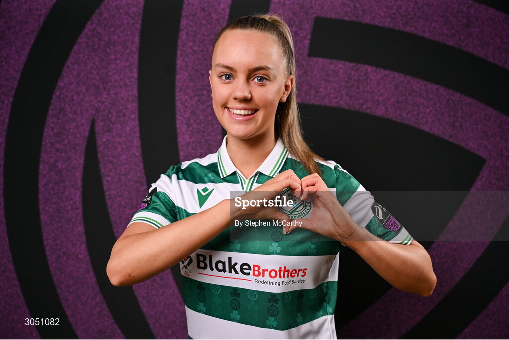 15 February 2025; Joy Ralph during a Shamrock Rovers squad portraits session at Tallaght Stadium in Dublin. Photo by Stephen McCarthy/Sportsfile