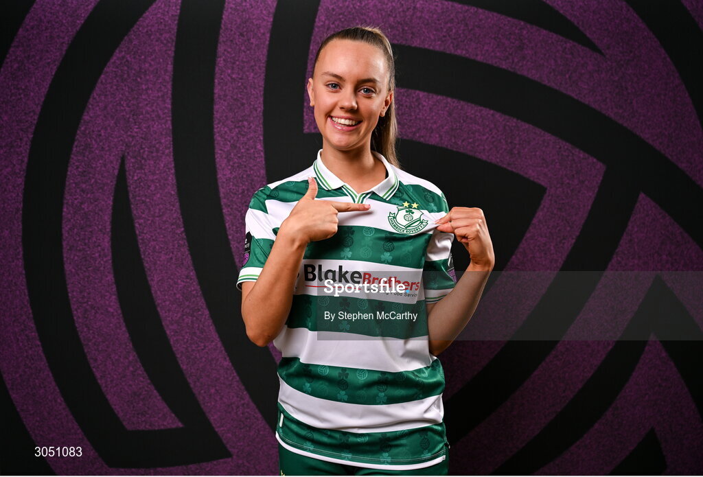 15 February 2025; Joy Ralph during a Shamrock Rovers squad portraits session at Tallaght Stadium in Dublin. Photo by Stephen McCarthy/Sportsfile