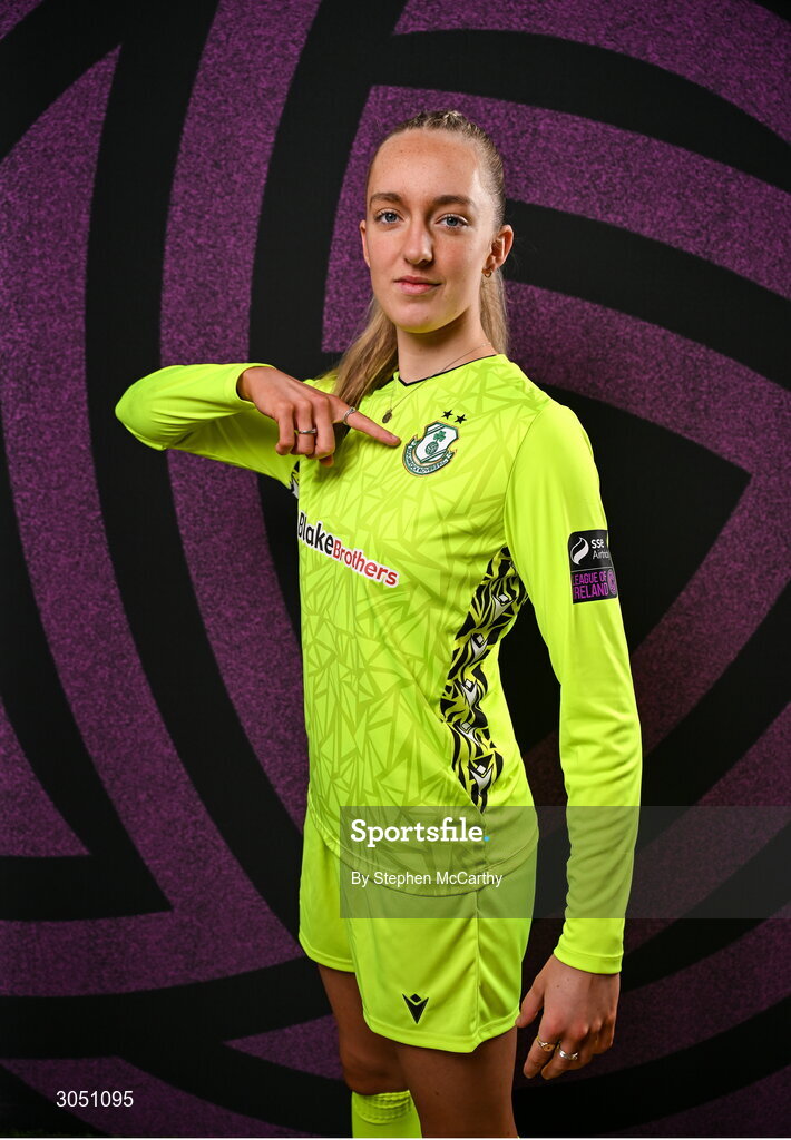 15 February 2025; Goalkeeper Katie Keane during a Shamrock Rovers squad portraits session at Tallaght Stadium in Dublin. Photo by Stephen McCarthy/Sportsfile