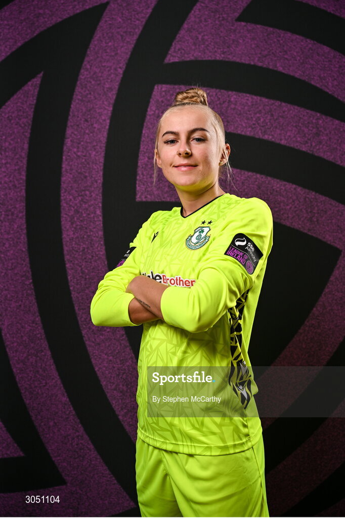 15 February 2025; Goalkeeper Summer Lawless during a Shamrock Rovers squad portraits session at Tallaght Stadium in Dublin. Photo by Stephen McCarthy/Sportsfile