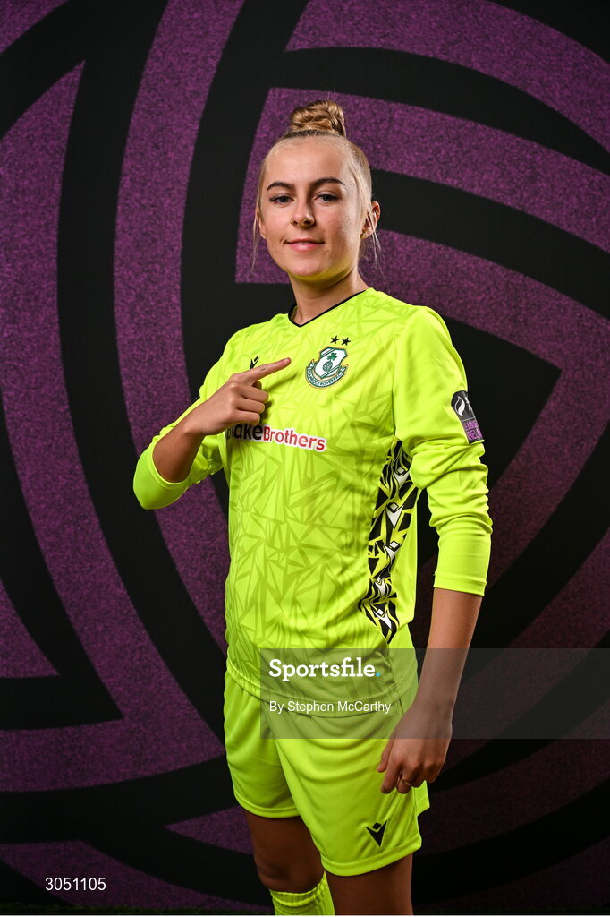 15 February 2025; Goalkeeper Summer Lawless during a Shamrock Rovers squad portraits session at Tallaght Stadium in Dublin. Photo by Stephen McCarthy/Sportsfile