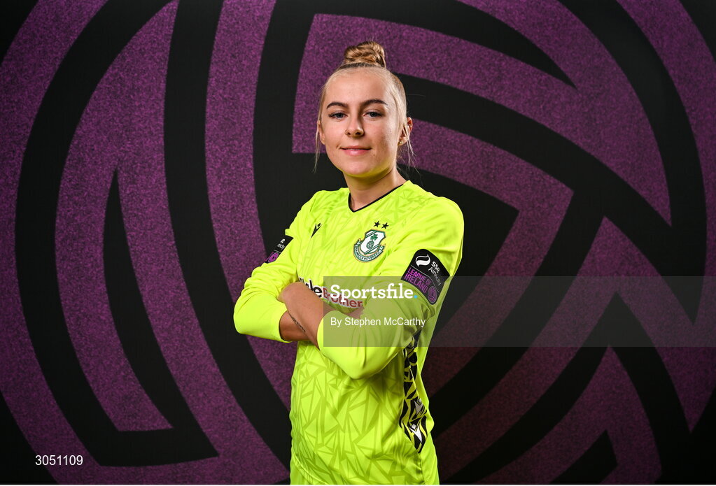 15 February 2025; Goalkeeper Summer Lawless during a Shamrock Rovers squad portraits session at Tallaght Stadium in Dublin. Photo by Stephen McCarthy/Sportsfile