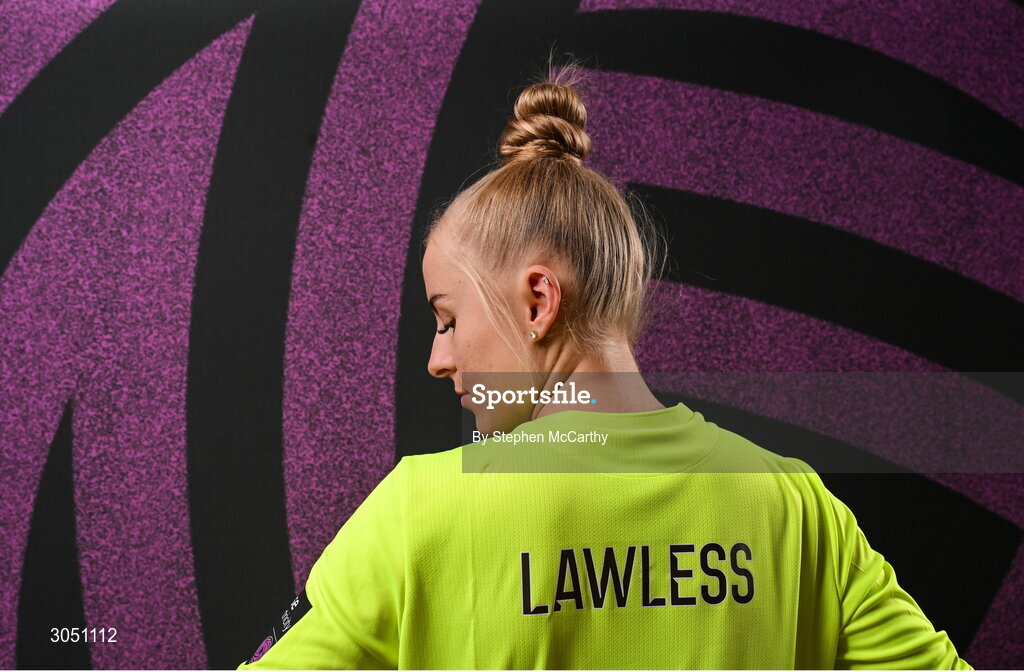 15 February 2025; Goalkeeper Summer Lawless during a Shamrock Rovers squad portraits session at Tallaght Stadium in Dublin. Photo by Stephen McCarthy/Sportsfile