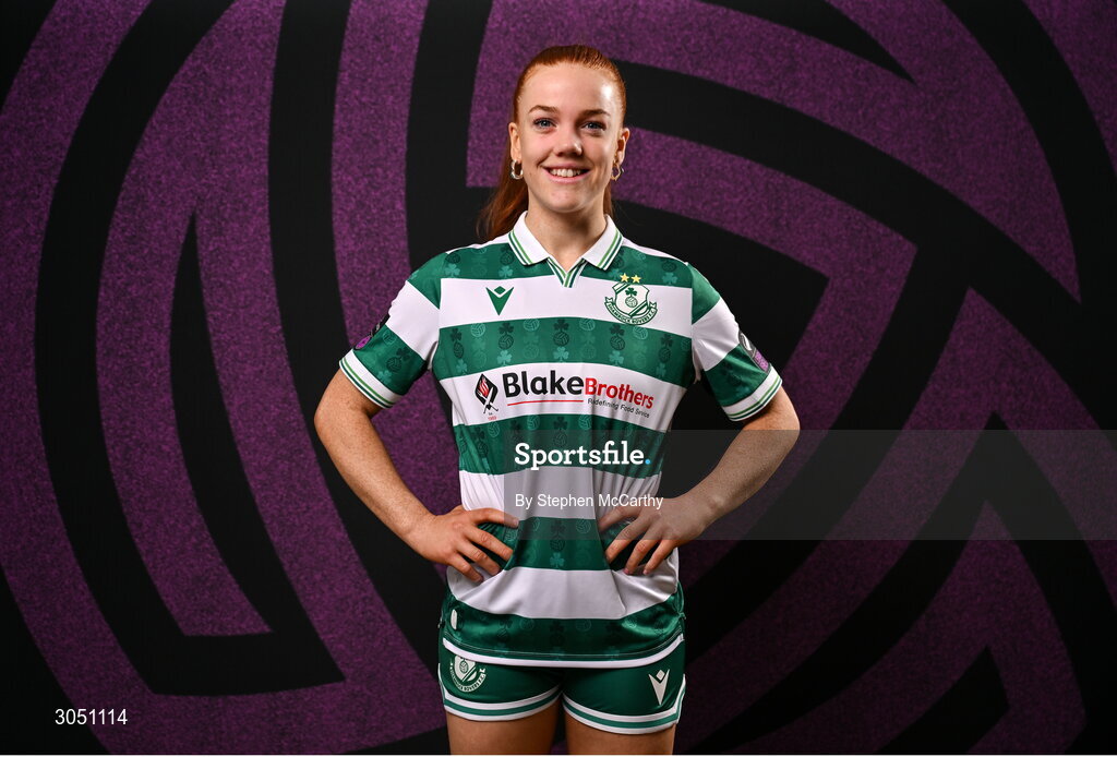 15 February 2025; Fiona Owens during a Shamrock Rovers squad portraits session at Tallaght Stadium in Dublin. Photo by Stephen McCarthy/Sportsfile