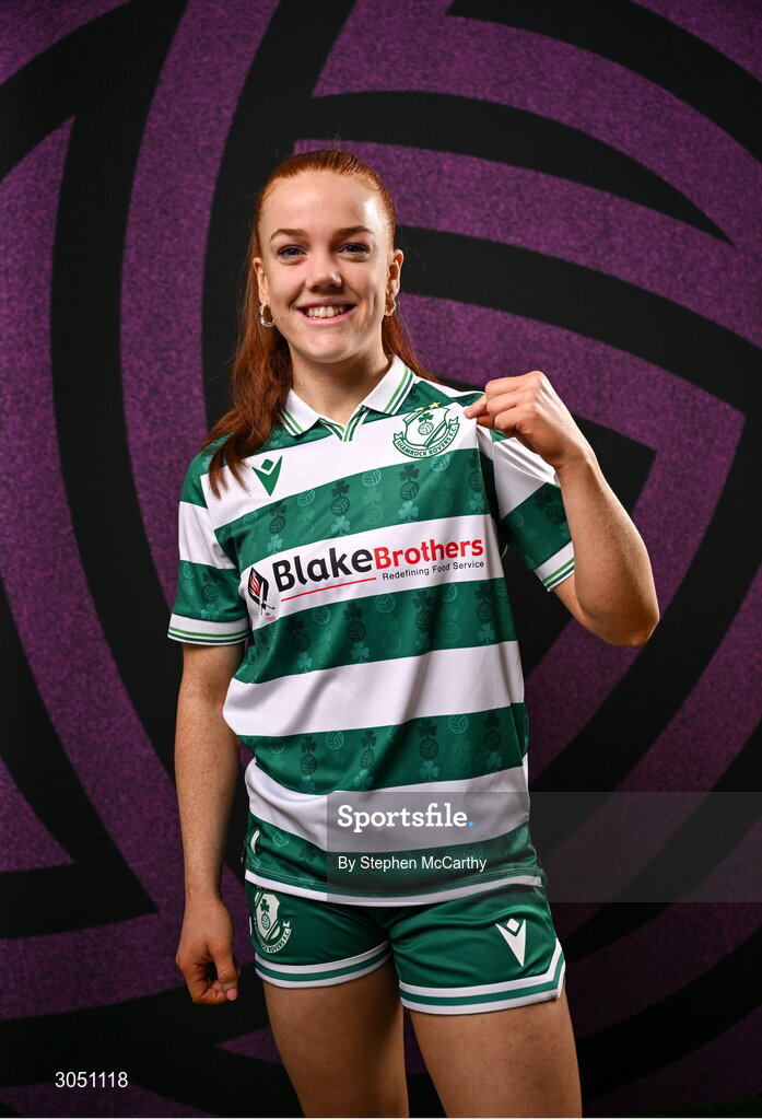 15 February 2025; Fiona Owens during a Shamrock Rovers squad portraits session at Tallaght Stadium in Dublin. Photo by Stephen McCarthy/Sportsfile