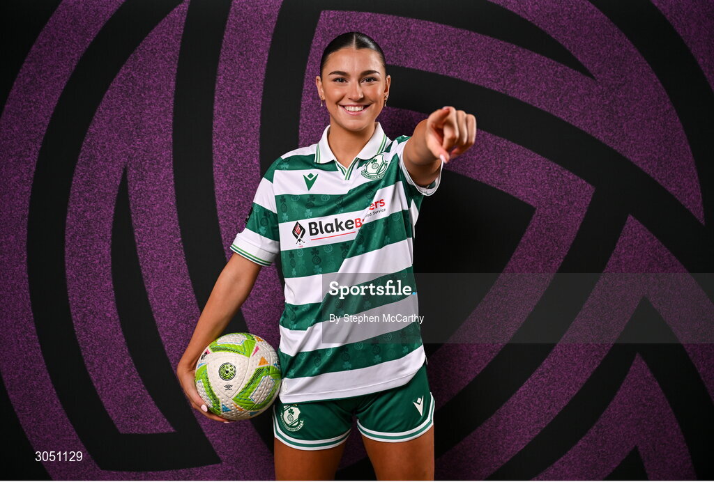 15 February 2025; Maria Reynolds during a Shamrock Rovers squad portraits session at Tallaght Stadium in Dublin. Photo by Stephen McCarthy/Sportsfile