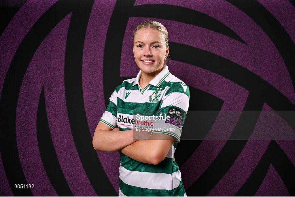 15 February 2025; Emily Corbet during a Shamrock Rovers squad portraits session at Tallaght Stadium in Dublin. Photo by Stephen McCarthy/Sportsfile