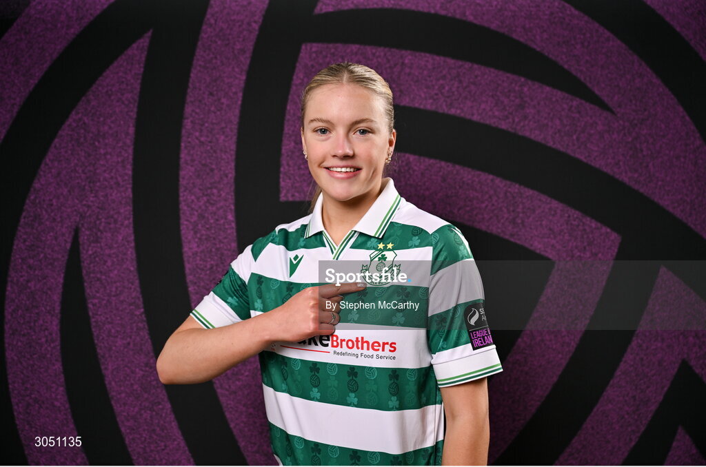 15 February 2025; Emily Corbet during a Shamrock Rovers squad portraits session at Tallaght Stadium in Dublin. Photo by Stephen McCarthy/Sportsfile