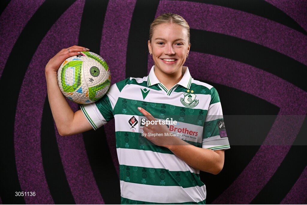15 February 2025; Emily Corbet during a Shamrock Rovers squad portraits session at Tallaght Stadium in Dublin. Photo by Stephen McCarthy/Sportsfile