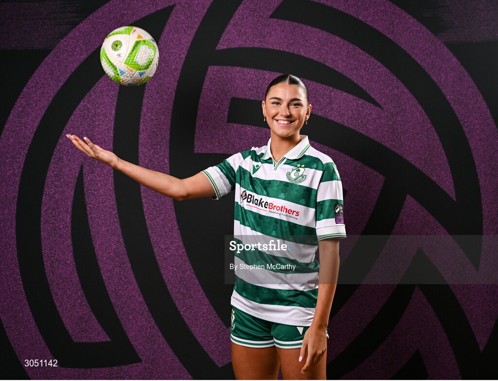 15 February 2025; Maria Reynolds during a Shamrock Rovers squad portraits session at Tallaght Stadium in Dublin. Photo by Stephen McCarthy/Sportsfile