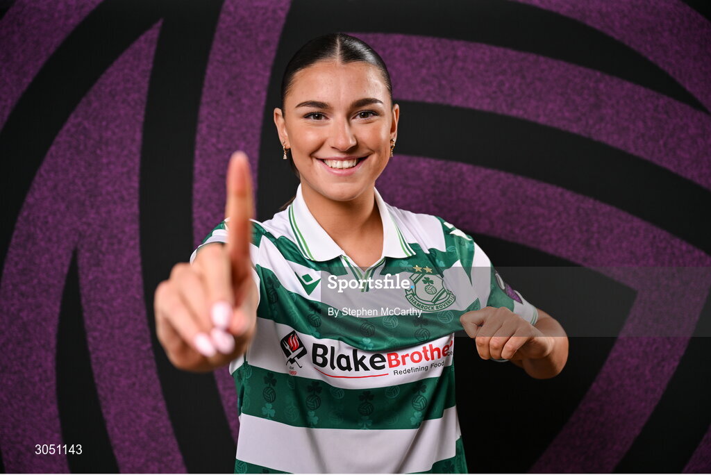 15 February 2025; Maria Reynolds during a Shamrock Rovers squad portraits session at Tallaght Stadium in Dublin. Photo by Stephen McCarthy/Sportsfile