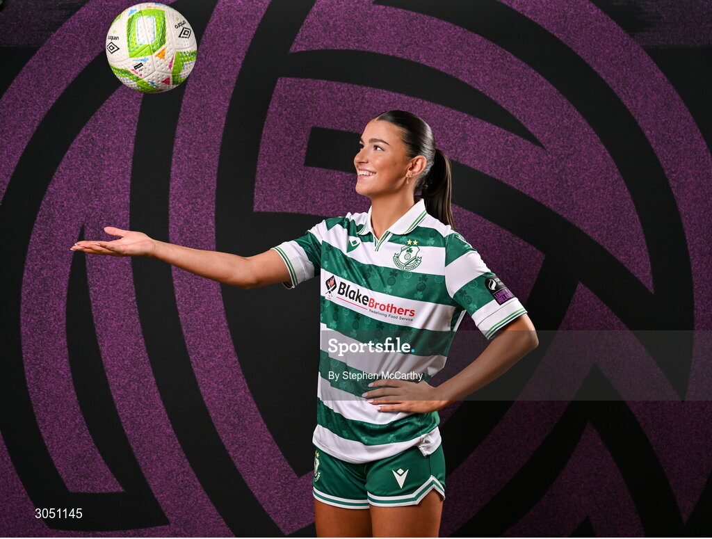 15 February 2025; Maria Reynolds during a Shamrock Rovers squad portraits session at Tallaght Stadium in Dublin. Photo by Stephen McCarthy/Sportsfile