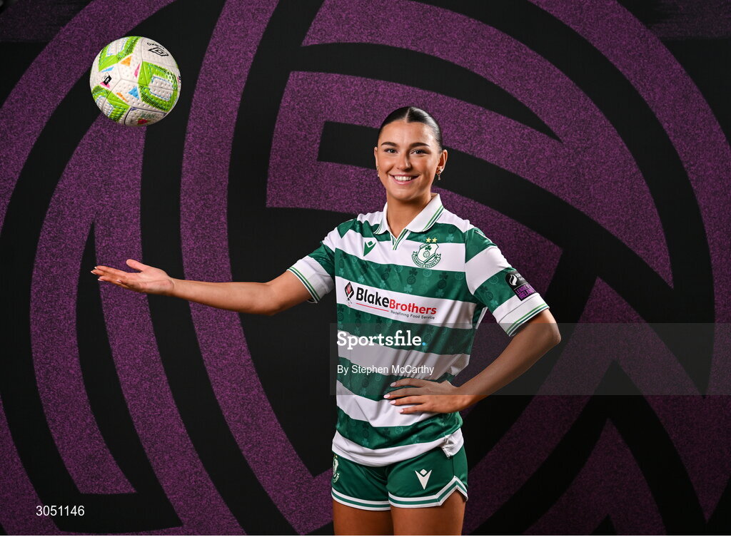 15 February 2025; Maria Reynolds during a Shamrock Rovers squad portraits session at Tallaght Stadium in Dublin. Photo by Stephen McCarthy/Sportsfile