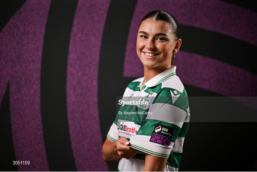 15 February 2025; Maria Reynolds during a Shamrock Rovers squad portraits session at Tallaght Stadium in Dublin. Photo by Stephen McCarthy/Sportsfile