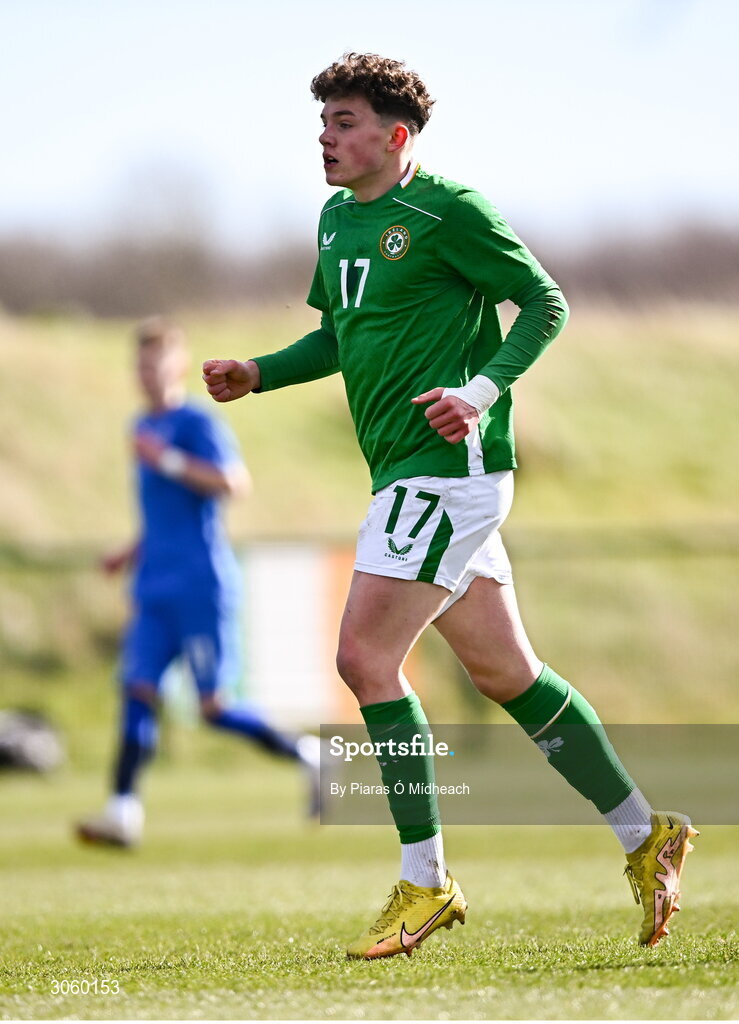 28 February 2025; Josh Harpur of Republic of Ireland during the U16 Boys International Friendly match between Repubic of Ireland and Finland at the FAI National Training Centre in Abbotstown, Dublin. Photo by Piaras Ó Mídheach/Sportsfile