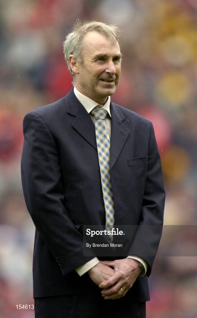 12 September 2004; Member of the 1979 Kilkenny team, Liam O'Brien, waits to be introduced to the crowd before the game. Guinness All-Ireland Senior Hurling Championship Final, Cork v Kilkenny, Croke Park, Dublin. Picture credit; Brendan Moran / SPORTSFILE *** Local Caption *** Any photograph taken by SPORTSFILE during, or in connection with, the 2004 Guinness All-Ireland Hurling Final which displays GAA logos or contains an image or part of an image of any GAA intellectual property, or, which contains images of a GAA player/players in their playing uniforms, may only be used for editorial and non-advertising purposes.  Use of photographs for advertising, as posters or for purchase separately is strictly prohibited unless prior written approval has been obtained from the Gaelic Athletic Association.