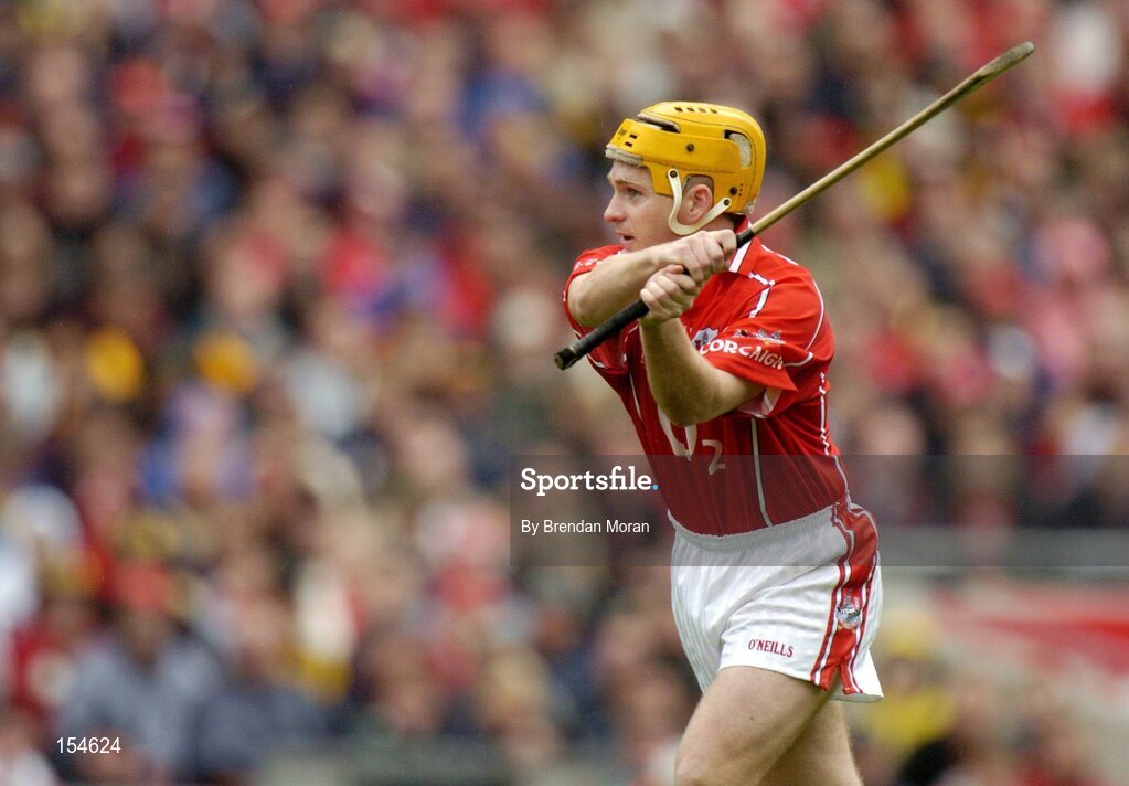 12 September 2004; Joe Deane, Cork. Guinness All-Ireland Senior Hurling Championship Final, Cork v Kilkenny, Croke Park, Dublin. Picture credit; Brendan Moran / SPORTSFILE *** Local Caption *** Any photograph taken by SPORTSFILE during, or in connection with, the 2004 Guinness All-Ireland Hurling Final which displays GAA logos or contains an image or part of an image of any GAA intellectual property, or, which contains images of a GAA player/players in their playing uniforms, may only be used for editorial and non-advertising purposes.  Use of photographs for advertising, as posters or for purchase separately is strictly prohibited unless prior written approval has been obtained from the Gaelic Athletic Association.
