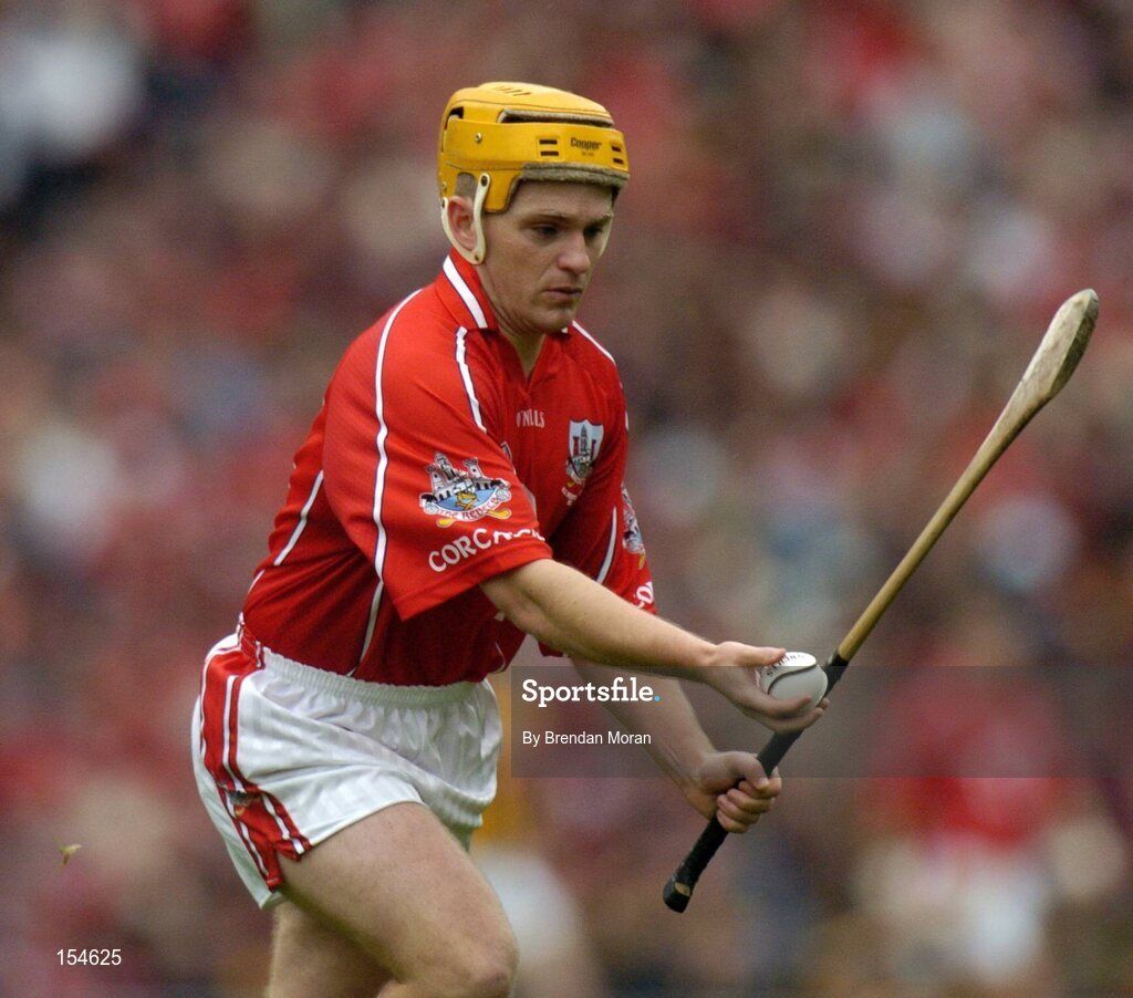 12 September 2004; Joe Deane, Cork. Guinness All-Ireland Senior Hurling Championship Final, Cork v Kilkenny, Croke Park, Dublin. Picture credit; Brendan Moran / SPORTSFILE *** Local Caption *** Any photograph taken by SPORTSFILE during, or in connection with, the 2004 Guinness All-Ireland Hurling Final which displays GAA logos or contains an image or part of an image of any GAA intellectual property, or, which contains images of a GAA player/players in their playing uniforms, may only be used for editorial and non-advertising purposes.  Use of photographs for advertising, as posters or for purchase separately is strictly prohibited unless prior written approval has been obtained from the Gaelic Athletic Association.