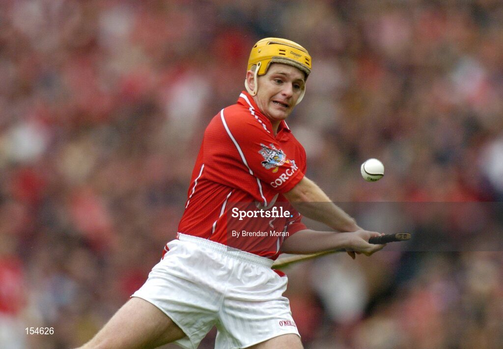 12 September 2004; Joe Deane, Cork. Guinness All-Ireland Senior Hurling Championship Final, Cork v Kilkenny, Croke Park, Dublin. Picture credit; Brendan Moran / SPORTSFILE *** Local Caption *** Any photograph taken by SPORTSFILE during, or in connection with, the 2004 Guinness All-Ireland Hurling Final which displays GAA logos or contains an image or part of an image of any GAA intellectual property, or, which contains images of a GAA player/players in their playing uniforms, may only be used for editorial and non-advertising purposes.  Use of photographs for advertising, as posters or for purchase separately is strictly prohibited unless prior written approval has been obtained from the Gaelic Athletic Association.