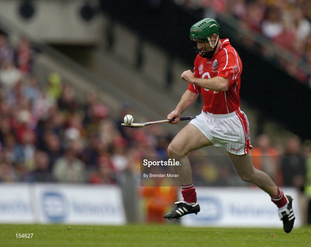 12 September 2004; Jerry O'Connor, Cork. Guinness All-Ireland Senior Hurling Championship Final, Cork v Kilkenny, Croke Park, Dublin. Picture credit; Brendan Moran / SPORTSFILE *** Local Caption *** Any photograph taken by SPORTSFILE during, or in connection with, the 2004 Guinness All-Ireland Hurling Final which displays GAA logos or contains an image or part of an image of any GAA intellectual property, or, which contains images of a GAA player/players in their playing uniforms, may only be used for editorial and non-advertising purposes.  Use of photographs for advertising, as posters or for purchase separately is strictly prohibited unless prior written approval has been obtained from the Gaelic Athletic Association.