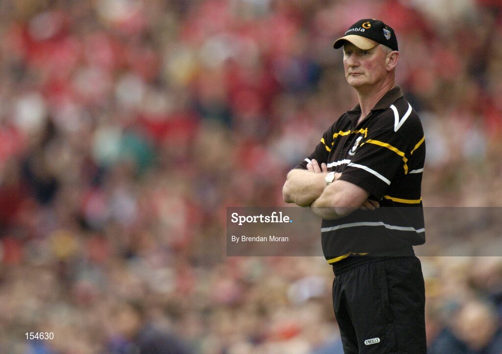 12 September 2004; Brian Cody, Kilkenny manager. Guinness All-Ireland Senior Hurling Championship Final, Cork v Kilkenny, Croke Park, Dublin. Picture credit; Brendan Moran / SPORTSFILE *** Local Caption *** Any photograph taken by SPORTSFILE during, or in connection with, the 2004 Guinness All-Ireland Hurling Final which displays GAA logos or contains an image or part of an image of any GAA intellectual property, or, which contains images of a GAA player/players in their playing uniforms, may only be used for editorial and non-advertising purposes.  Use of photographs for advertising, as posters or for purchase separately is strictly prohibited unless prior written approval has been obtained from the Gaelic Athletic Association.