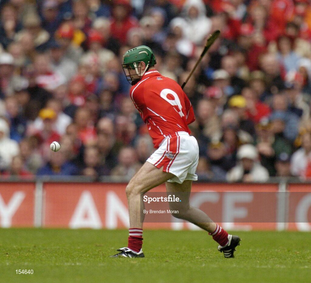 12 September 2004; Jerry O'Connor, Cork. Guinness All-Ireland Senior Hurling Championship Final, Cork v Kilkenny, Croke Park, Dublin. Picture credit; Brendan Moran / SPORTSFILE *** Local Caption *** Any photograph taken by SPORTSFILE during, or in connection with, the 2004 Guinness All-Ireland Hurling Final which displays GAA logos or contains an image or part of an image of any GAA intellectual property, or, which contains images of a GAA player/players in their playing uniforms, may only be used for editorial and non-advertising purposes.  Use of photographs for advertising, as posters or for purchase separately is strictly prohibited unless prior written approval has been obtained from the Gaelic Athletic Association.