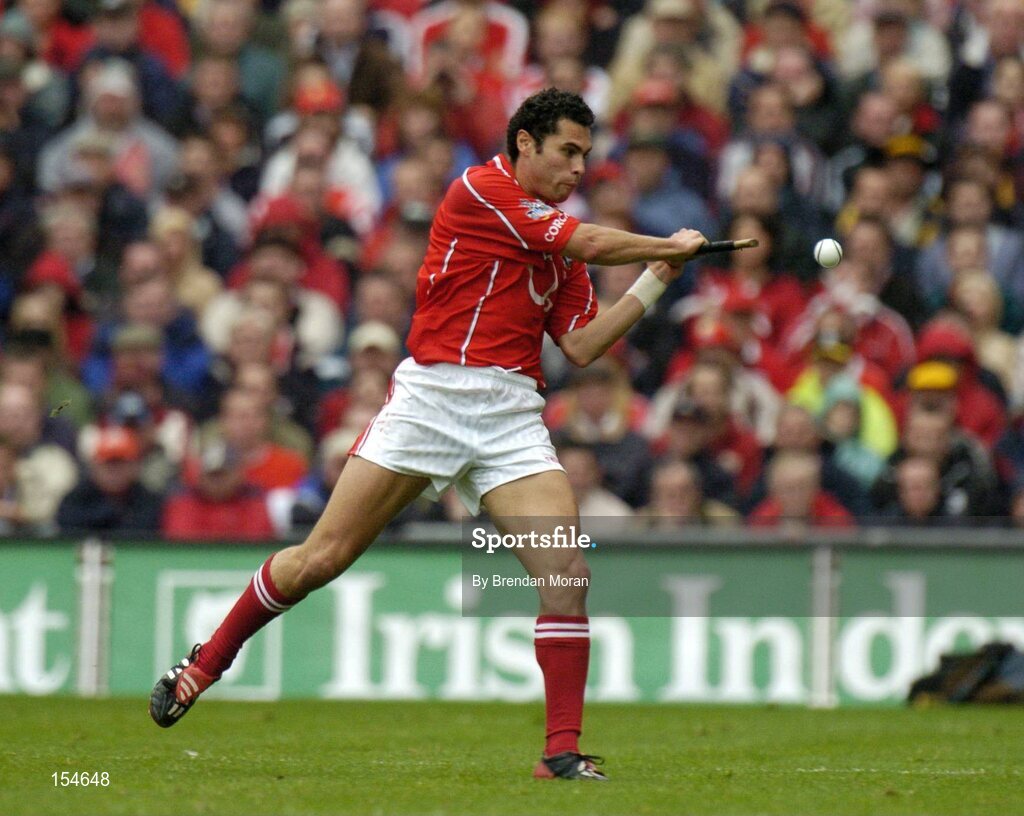 12 September 2004; Sean Og O'hAilpin, Cork. Guinness All-Ireland Senior Hurling Championship Final, Cork v Kilkenny, Croke Park, Dublin. Picture credit; Brendan Moran / SPORTSFILE *** Local Caption *** Any photograph taken by SPORTSFILE during, or in connection with, the 2004 Guinness All-Ireland Hurling Final which displays GAA logos or contains an image or part of an image of any GAA intellectual property, or, which contains images of a GAA player/players in their playing uniforms, may only be used for editorial and non-advertising purposes.  Use of photographs for advertising, as posters or for purchase separately is strictly prohibited unless prior written approval has been obtained from the Gaelic Athletic Association.