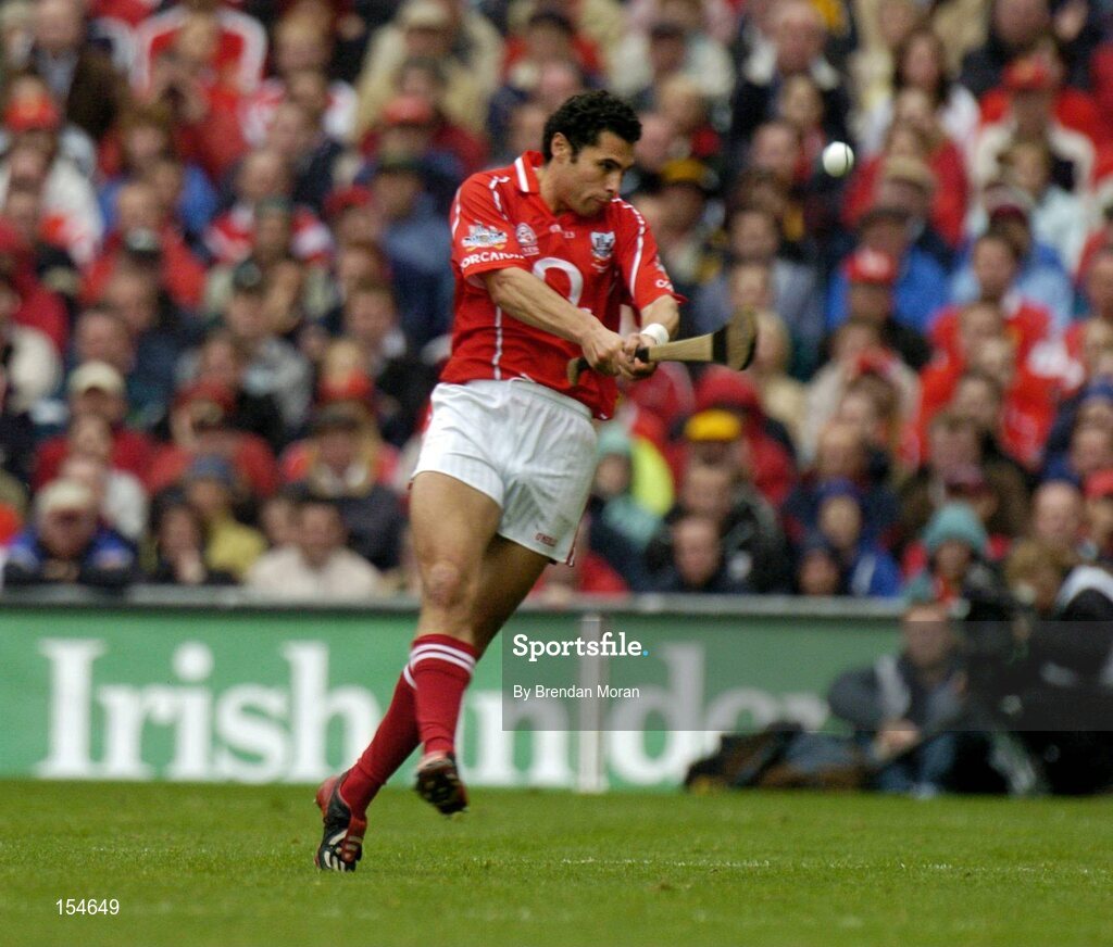 12 September 2004; Sean Og O'hAilpin, Cork. Guinness All-Ireland Senior Hurling Championship Final, Cork v Kilkenny, Croke Park, Dublin. Picture credit; Brendan Moran / SPORTSFILE *** Local Caption *** Any photograph taken by SPORTSFILE during, or in connection with, the 2004 Guinness All-Ireland Hurling Final which displays GAA logos or contains an image or part of an image of any GAA intellectual property, or, which contains images of a GAA player/players in their playing uniforms, may only be used for editorial and non-advertising purposes.  Use of photographs for advertising, as posters or for purchase separately is strictly prohibited unless prior written approval has been obtained from the Gaelic Athletic Association.