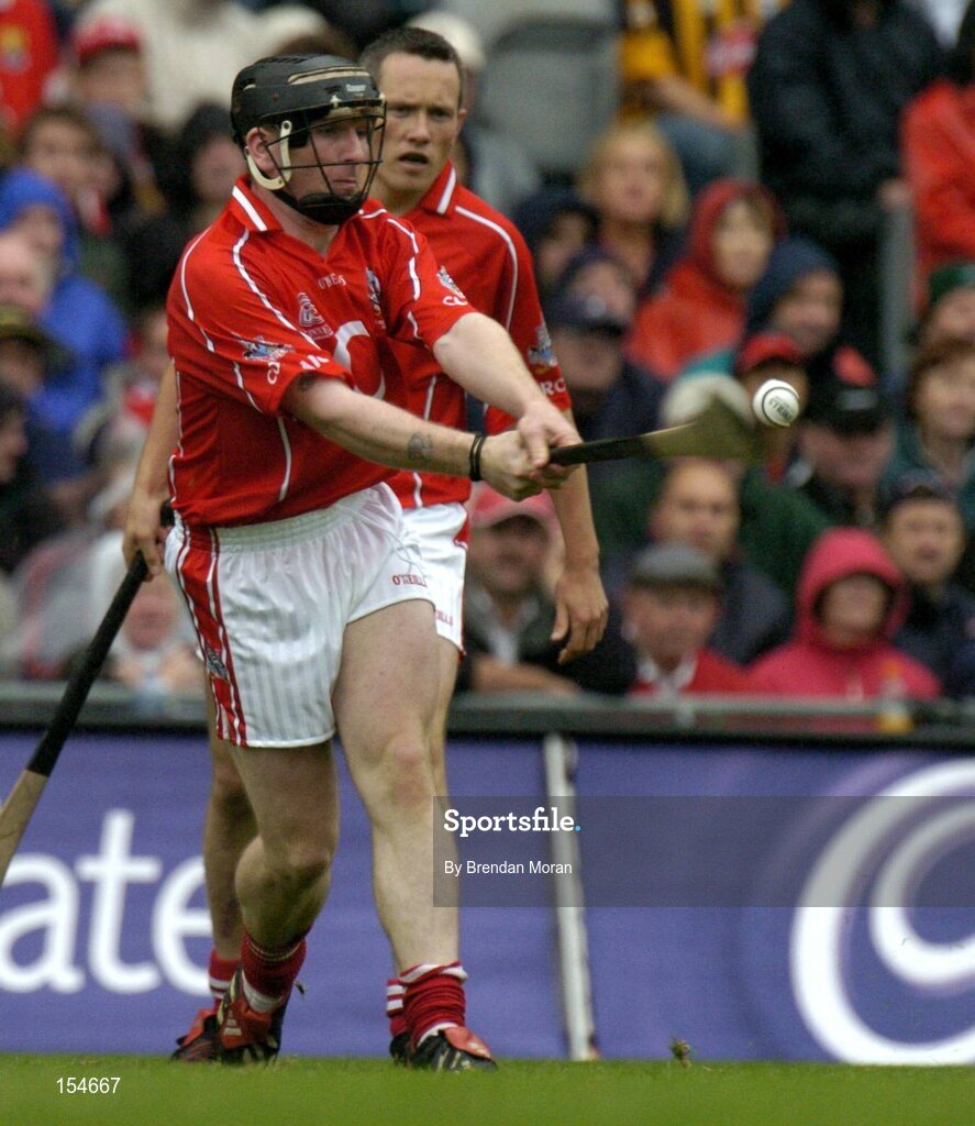 12 September 2004; Wayne Sherlock, Cork. Guinness All-Ireland Senior Hurling Championship Final, Cork v Kilkenny, Croke Park, Dublin. Picture credit; Brendan Moran / SPORTSFILE *** Local Caption *** Any photograph taken by SPORTSFILE during, or in connection with, the 2004 Guinness All-Ireland Hurling Final which displays GAA logos or contains an image or part of an image of any GAA intellectual property, or, which contains images of a GAA player/players in their playing uniforms, may only be used for editorial and non-advertising purposes.  Use of photographs for advertising, as posters or for purchase separately is strictly prohibited unless prior written approval has been obtained from the Gaelic Athletic Association.