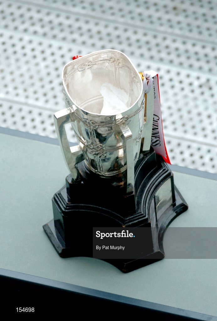 12 September 2004; A general view of the Liam MacCarthy cup. Guinness All-Ireland Senior Hurling Championship Final, Cork v Kilkenny, Croke Park, Dublin. Picture credit; Pat Murphy / SPORTSFILE *** Local Caption *** Any photograph taken by SPORTSFILE during, or in connection with, the 2004 Guinness All-Ireland Hurling Final which displays GAA logos or contains an image or part of an image of any GAA intellectual property, or, which contains images of a GAA player/players in their playing uniforms, may only be used for editorial and non-advertising purposes.  Use of photographs for advertising, as posters or for purchase separately is strictly prohibited unless prior written approval has been obtained from the Gaelic Athletic Association.