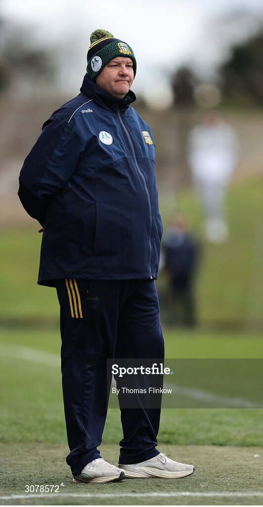 16 March 2025; Meath manager Robbie Brennan during the Allianz Football League Division 2 match between Meath and Monaghan at Páirc Tailteann in Navan, Meath. Photo by Thomas Flinkow/Sportsfile