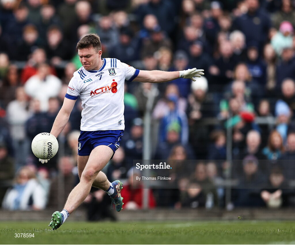 16 March 2025; Conor McCarthy of Monaghan during the Allianz Football League Division 2 match between Meath and Monaghan at Páirc Tailteann in Navan, Meath. Photo by Thomas Flinkow/Sportsfile