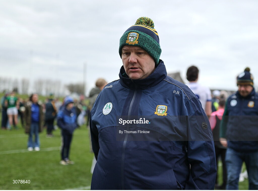 16 March 2025; Meath manager Robbie Brennan after the Allianz Football League Division 2 match between Meath and Monaghan at Páirc Tailteann in Navan, Meath. Photo by Thomas Flinkow/Sportsfile