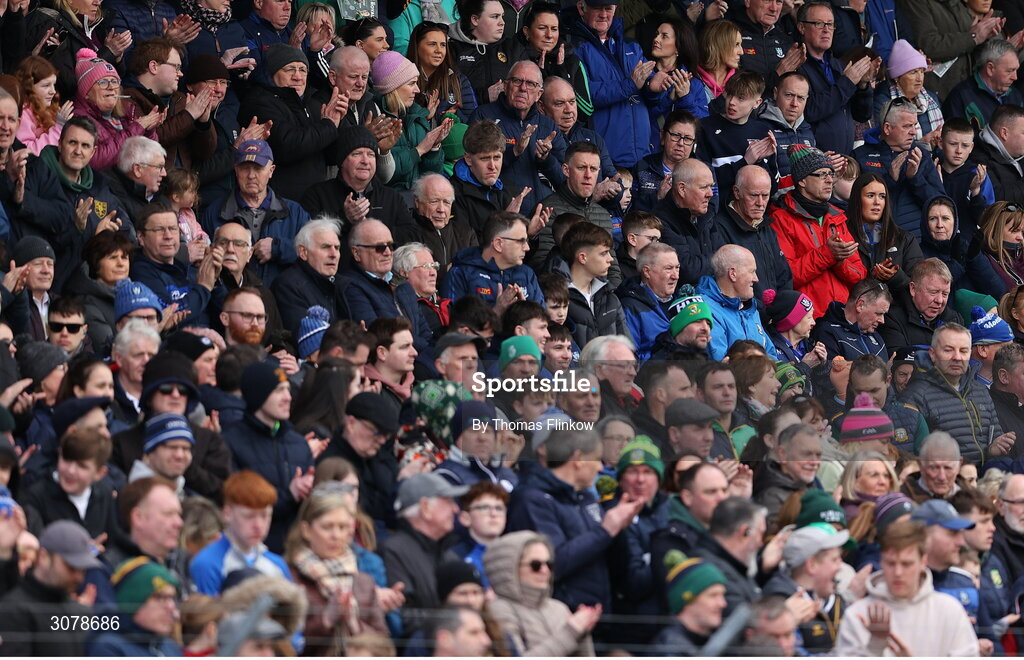 16 March 2025; Supporters during the Allianz Football League Division 2 match between Meath and Monaghan at Páirc Tailteann in Navan, Meath. Photo by Thomas Flinkow/Sportsfile
