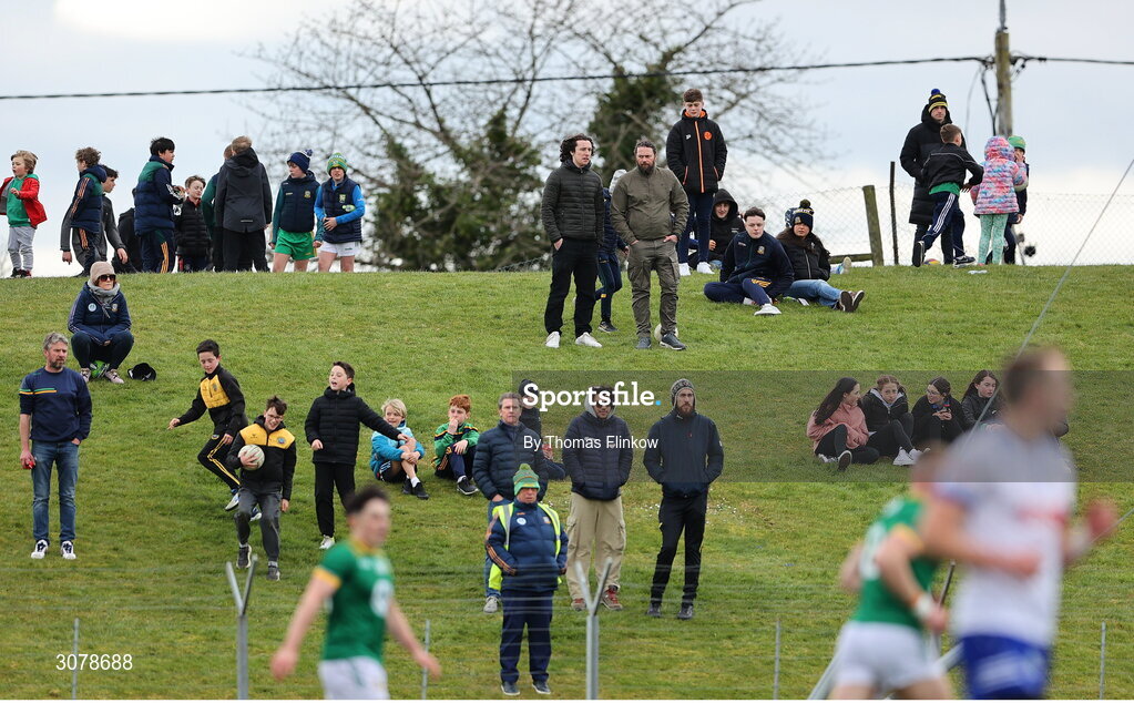 16 March 2025; Spectators during the Allianz Football League Division 2 match between Meath and Monaghan at Páirc Tailteann in Navan, Meath. Photo by Thomas Flinkow/Sportsfile