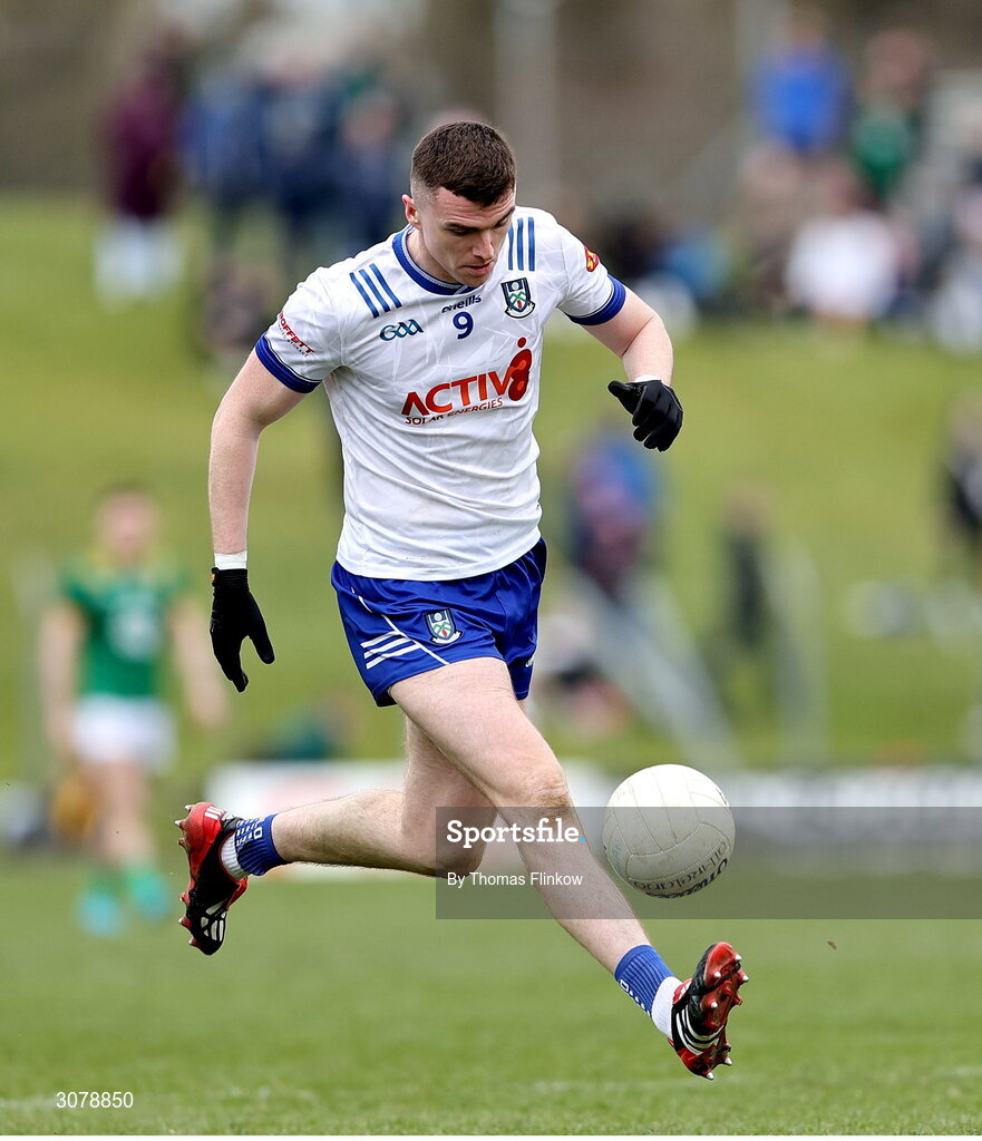 16 March 2025; Mícheál McCarville of Monaghan during the Allianz Football League Division 2 match between Meath and Monaghan at Páirc Tailteann in Navan, Meath. Photo by Thomas Flinkow/Sportsfile