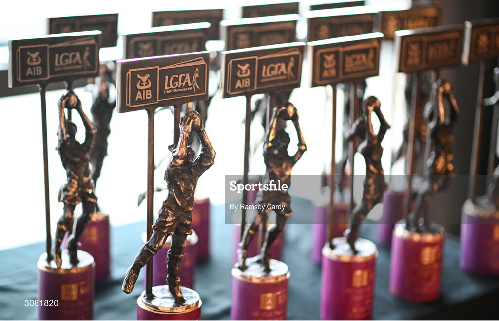 21 March 2025; A general view of the ladies football awards in advance of the AIB Club Player Awards at Croke Park in Dublin. The AIB Club Player Awards celebrated the best players from club Football, Hurling, Camogie, and LGFA in a single ceremony for the first time, recognising their outstanding achievements on the field throughout the season. Photo by Ramsey Cardy/Sportsfile