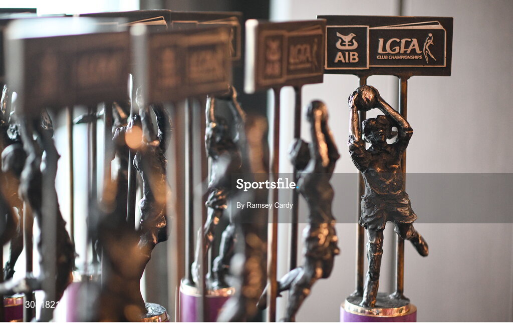 21 March 2025; A general view of the ladies football awards in advance of the AIB Club Player Awards at Croke Park in Dublin. The AIB Club Player Awards celebrated the best players from club Football, Hurling, Camogie, and LGFA in a single ceremony for the first time, recognising their outstanding achievements on the field throughout the season. Photo by Ramsey Cardy/Sportsfile