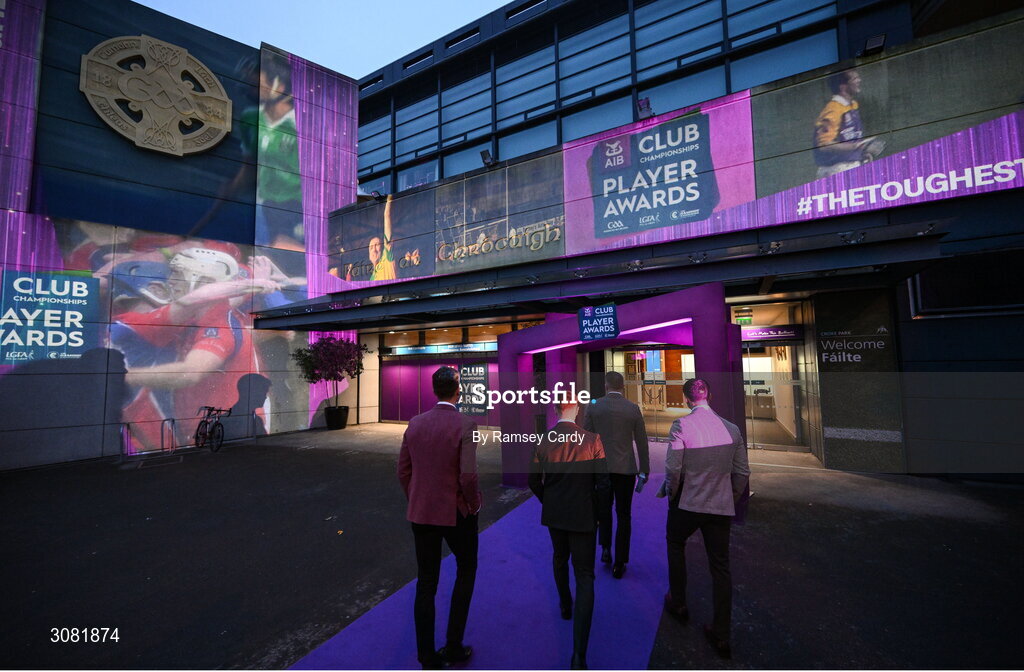 21 March 2025; Guests arrive in advance of the AIB Club Player Awards at Croke Park in Dublin. The AIB Club Player Awards celebrated the best players from club Football, Hurling, Camogie, and LGFA in a single ceremony for the first time, recognising their outstanding achievements on the field throughout the season. Photo by Ramsey Cardy/Sportsfile