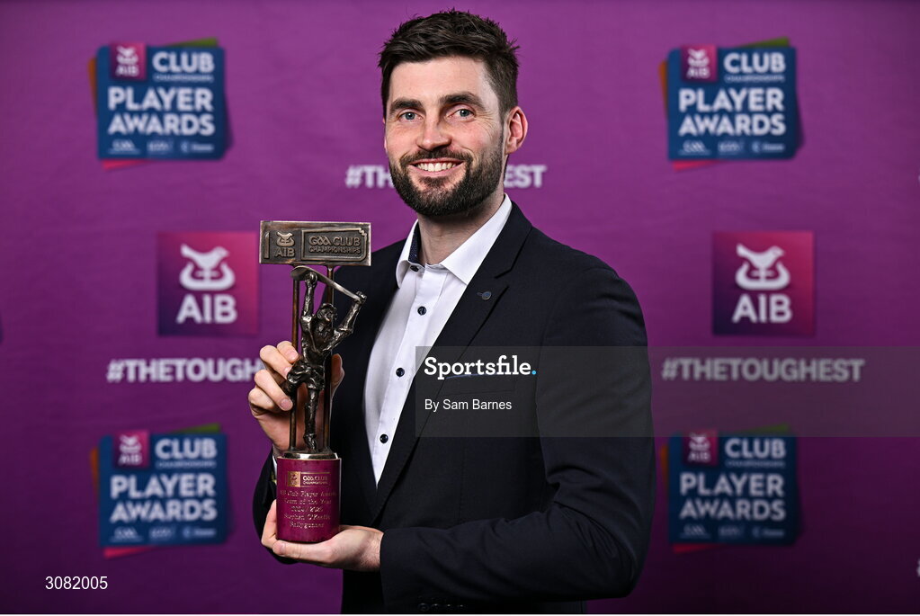 21 March 2025;Ballygunner hurler Stephen O'Keeffe with his 2024/25 Hurling Team of the Year award during the AIB Club Player Awards at Croke Park in Dublin. The AIB Club Player Awards celebrated the best players from club Football, Hurling, Camogie, and LGFA in a single ceremony for the first time, recognising their outstanding achievements on the field throughout the season. Photo by Sam Barnes/Sportsfile
