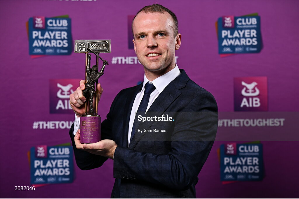 21 March 2025; Na Fianna hurler Paul O'Dea with his 2024/25 Hurling Team of the Year award during the AIB Club Player Awards at Croke Park in Dublin. The AIB Club Player Awards celebrated the best players from club Football, Hurling, Camogie, and LGFA in a single ceremony for the first time, recognising their outstanding achievements on the field throughout the season. Photo by Sam Barnes/Sportsfile