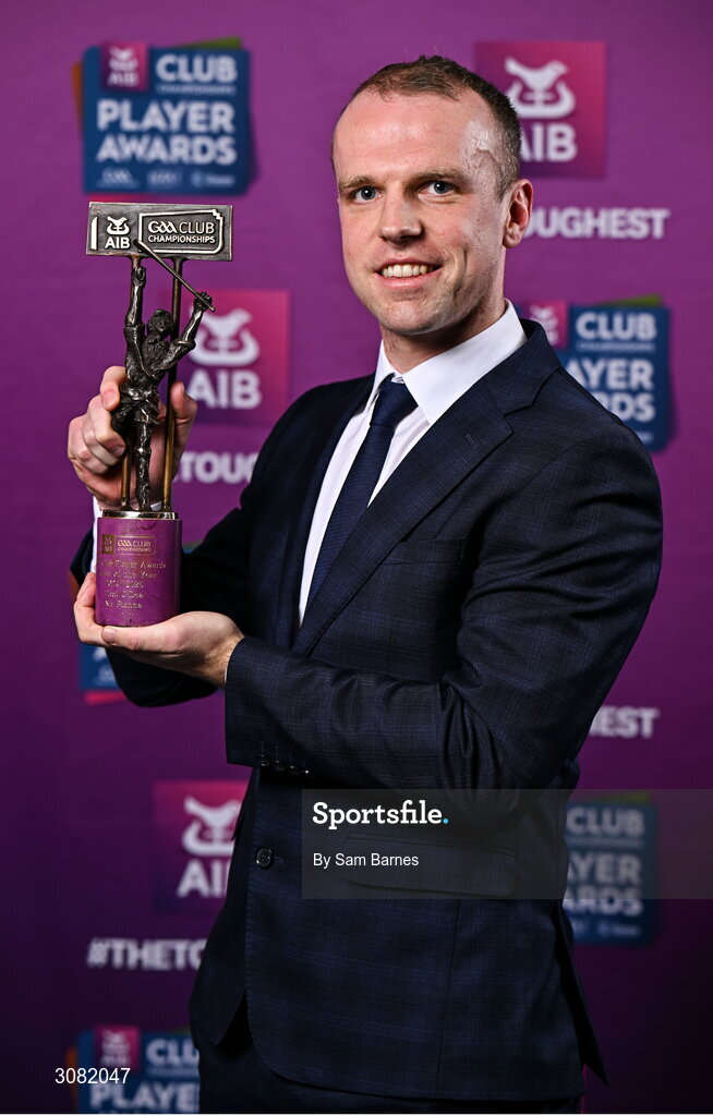 21 March 2025; Na Fianna hurler Paul O'Dea with his 2024/25 Hurling Team of the Year award during the AIB Club Player Awards at Croke Park in Dublin. The AIB Club Player Awards celebrated the best players from club Football, Hurling, Camogie, and LGFA in a single ceremony for the first time, recognising their outstanding achievements on the field throughout the season. Photo by Sam Barnes/Sportsfile